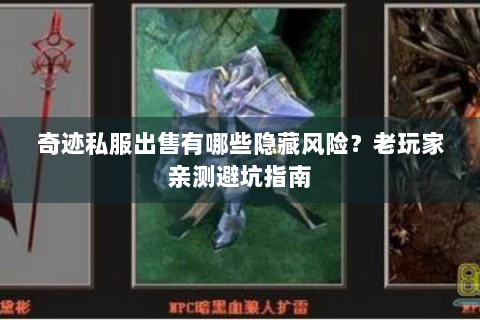 奇迹私服出售有哪些隐藏风险？老玩家亲测避坑指南