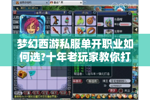 梦幻西游私服单开职业如何选?十年老玩家教你打破孤狼困局