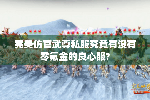 完美仿官武尊私服究竟有没有零氪金的良心服?