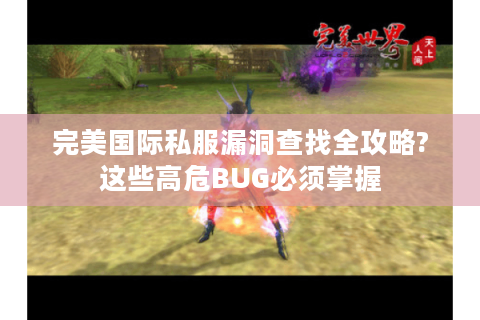 完美国际私服漏洞查找全攻略?这些高危BUG必须掌握