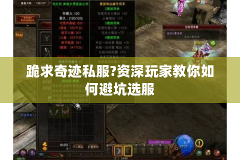 跪求奇迹私服?资深玩家教你如何避坑选服