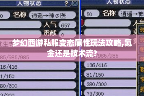 梦幻西游私服变态属性玩法攻略,氪金还是技术流?