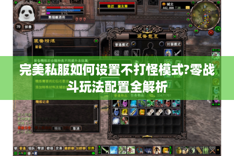 完美私服如何设置不打怪模式?零战斗玩法配置全解析