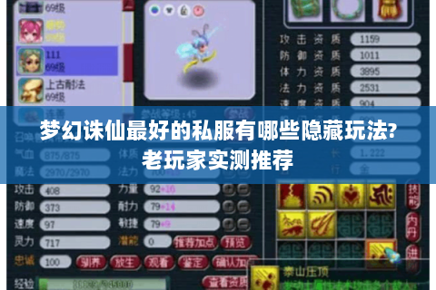 梦幻诛仙最好的私服有哪些隐藏玩法?老玩家实测推荐
