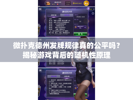 微扑克德州发牌规律真的公平吗？揭秘游戏背后的随机性原理