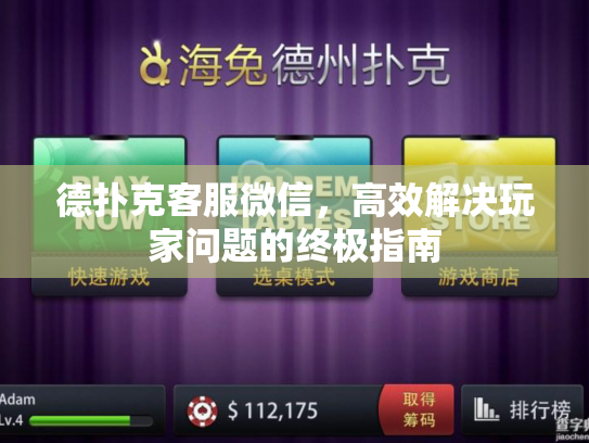德扑克客服微信，高效解决玩家问题的终极指南