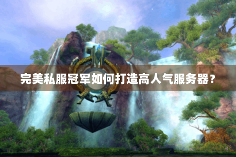 完美私服冠军如何打造高人气服务器？