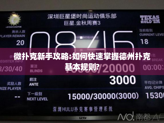 微扑克新手攻略:如何快速掌握德州扑克基本规则?