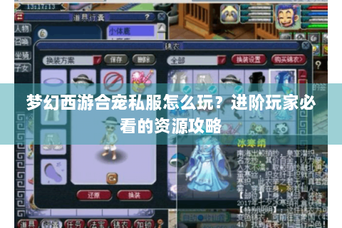 梦幻西游合宠私服怎么玩？进阶玩家必看的资源攻略