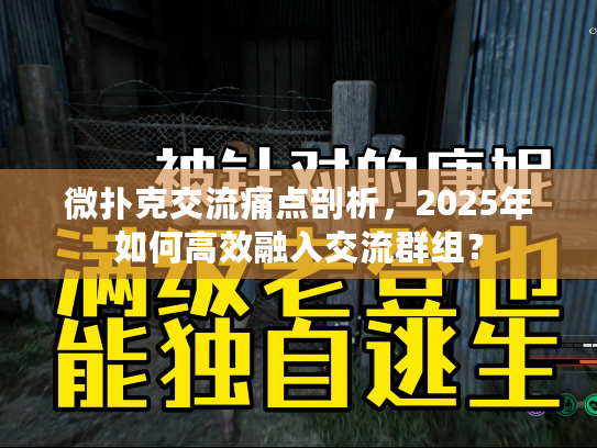 微扑克交流痛点剖析，2025年如何高效融入交流群组？