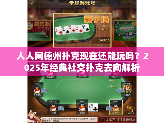 人人网德州扑克现在还能玩吗？2025年经典社交扑克去向解析