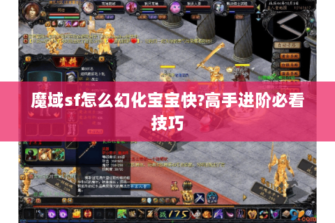 魔域sf怎么幻化宝宝快?高手进阶必看技巧