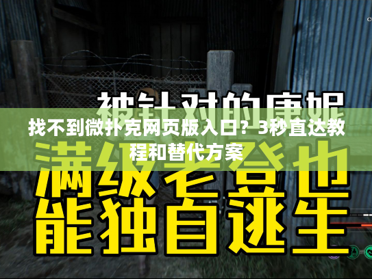 找不到微扑克网页版入口？3秒直达教程和替代方案