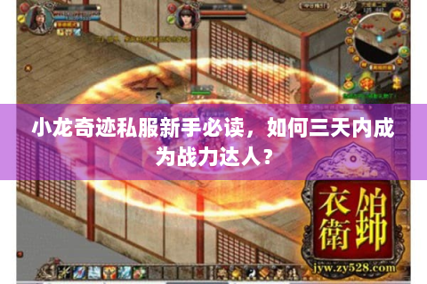 小龙奇迹私服新手必读，如何三天内成为战力达人？
