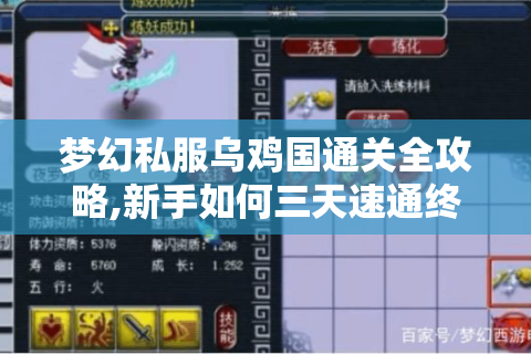 梦幻私服乌鸡国通关全攻略,新手如何三天速通终极Boss?