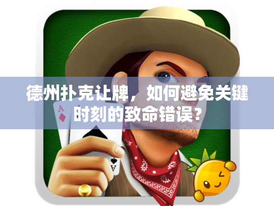 德州扑克让牌，如何避免关键时刻的致命错误？