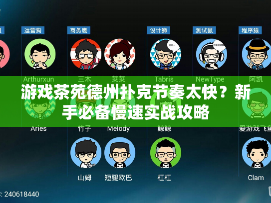 游戏茶苑德州扑克节奏太快？新手必备慢速实战攻略