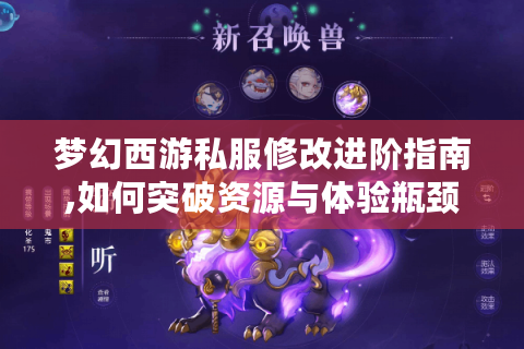 梦幻西游私服修改进阶指南,如何突破资源与体验瓶颈?