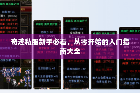 奇迹私服新手必看，从零开始的入门指南大全