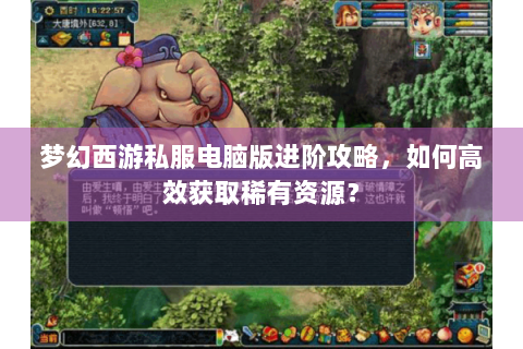梦幻西游私服电脑版进阶攻略，如何高效获取稀有资源？