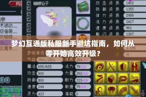 梦幻互通版私服新手避坑指南，如何从零开始高效升级？