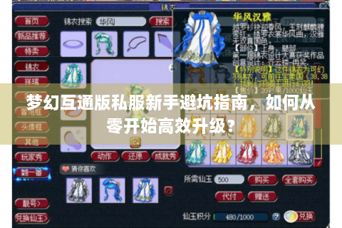 梦幻互通版私服新手避坑指南，如何从零开始高效升级？