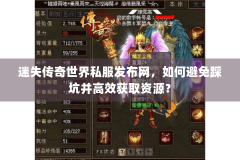 迷失传奇世界私服发布网，如何避免踩坑并高效获取资源？