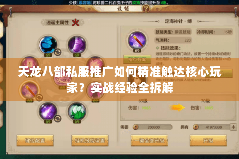 天龙八部私服推广如何精准触达核心玩家？实战经验全拆解