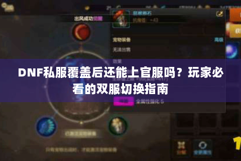 DNF私服覆盖后还能上官服吗？玩家必看的双服切换指南