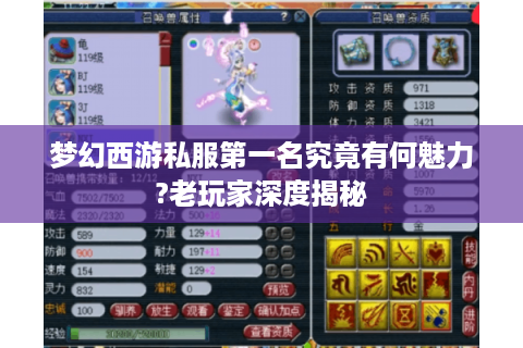 梦幻西游私服第一名究竟有何魅力?老玩家深度揭秘