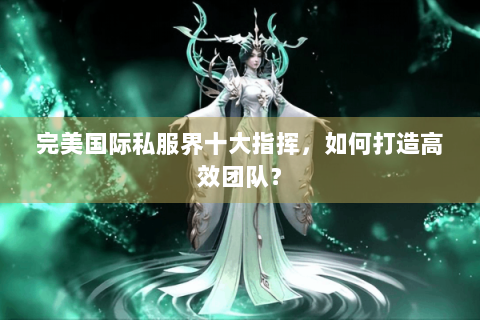 完美国际私服界十大指挥，如何打造高效团队？