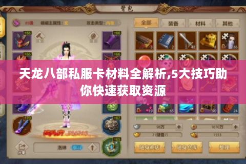 天龙八部私服卡材料全解析,5大技巧助你快速获取资源