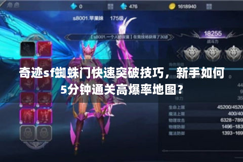 奇迹sf蜘蛛门快速突破技巧，新手如何5分钟通关高爆率地图？