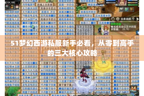 51梦幻西游私服新手必看，从零到高手的三大核心攻略