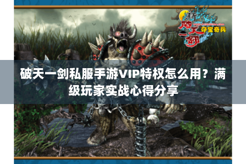 破天一剑私服手游VIP特权怎么用？满级玩家实战心得分享