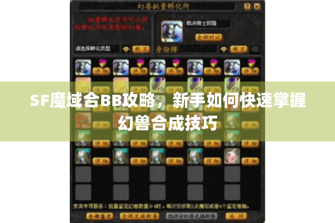 SF魔域合BB攻略，新手如何快速掌握幻兽合成技巧