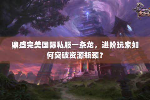 鼎盛完美国际私服一条龙，进阶玩家如何突破资源瓶颈？