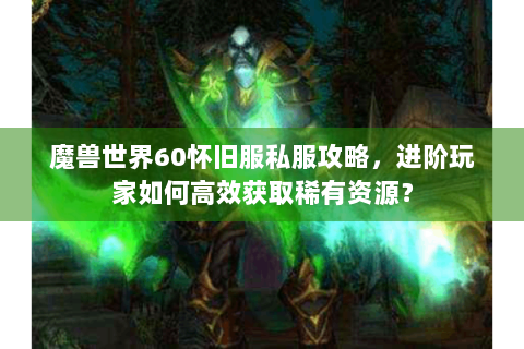 魔兽世界60怀旧服私服攻略，进阶玩家如何高效获取稀有资源？