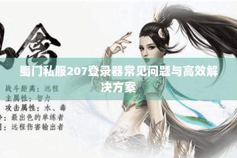 蜀门私服207登录器常见问题与高效解决方案