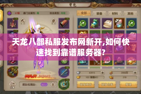 天龙八部私服发布网新开,如何快速找到靠谱服务器?