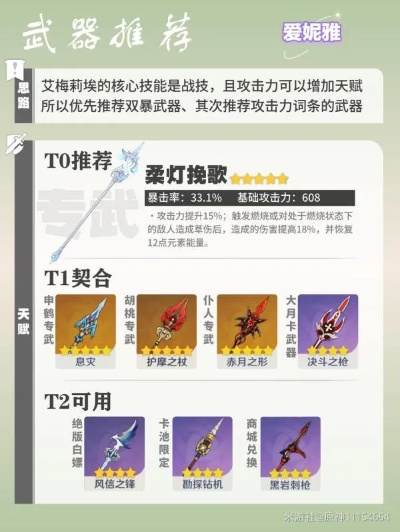 原神艾梅莉埃武器推荐：最佳武器搭配攻略